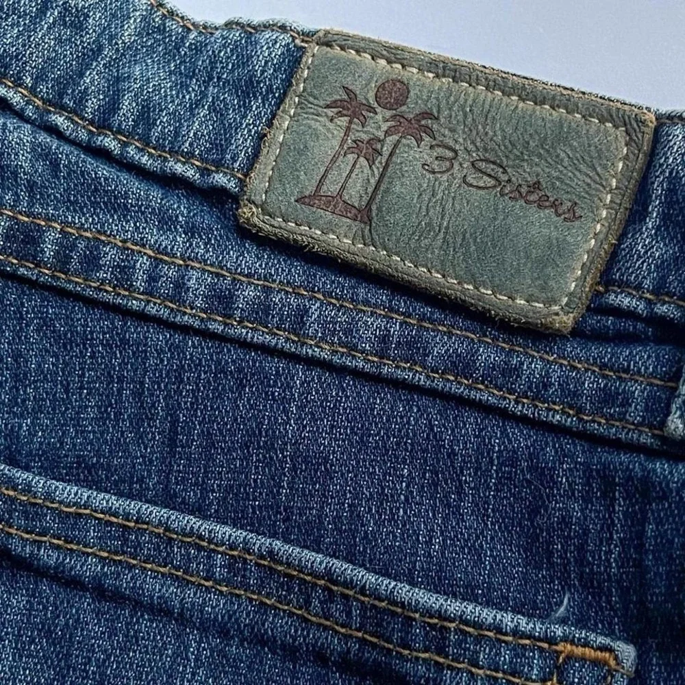 Y2K Low Rise Cuffed Flare Jeans Blue‎ Denim with Zebra Fabric & Pink Trim Sz 4